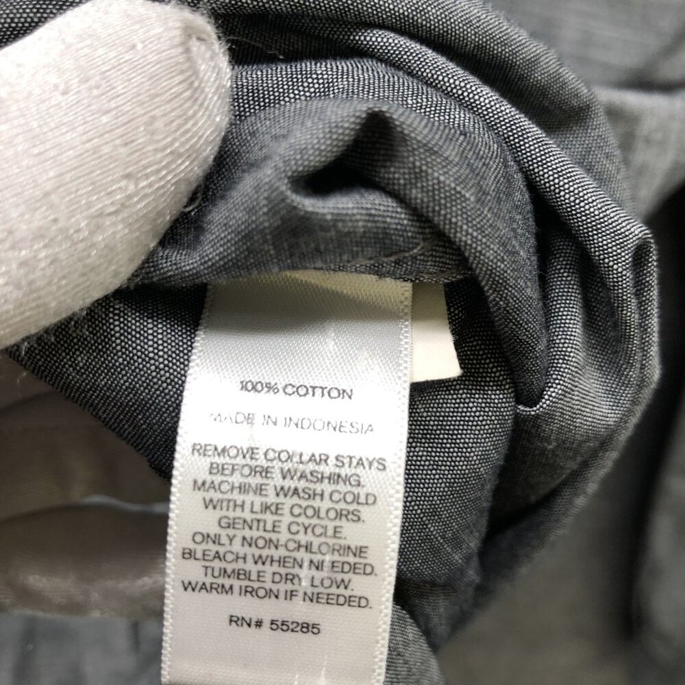 Express Button Down Shirt Mens‎ L 16-16.5 Gray Long Sleeve Utility Cotton - Picture 7 of 9